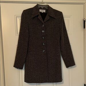 Taiga Paris Vintage Gray Variegated Long Jacket Coat Sz 6